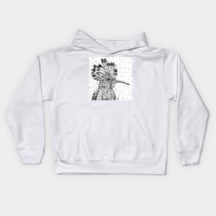 HOOPOE pencil portrait .1 Kids Hoodie